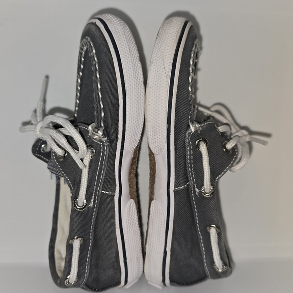 Sperry Top-Sider: Halyard, Youth: 10.5, Charcoal Blue, EUC, Salt-Washed Canvas - Picture 8 of 8